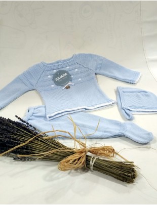 CONJUNTO 3P BODOQUES J935 CELESTE JULIANA  Primavera Verano